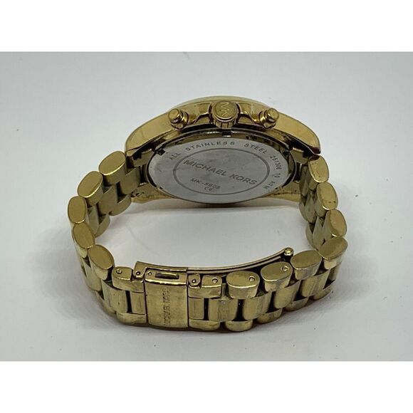 Michael Kors MK5605 Unisex Stainless Steel Analog Champagne Dial Watch W187 - Picture 10 of 11